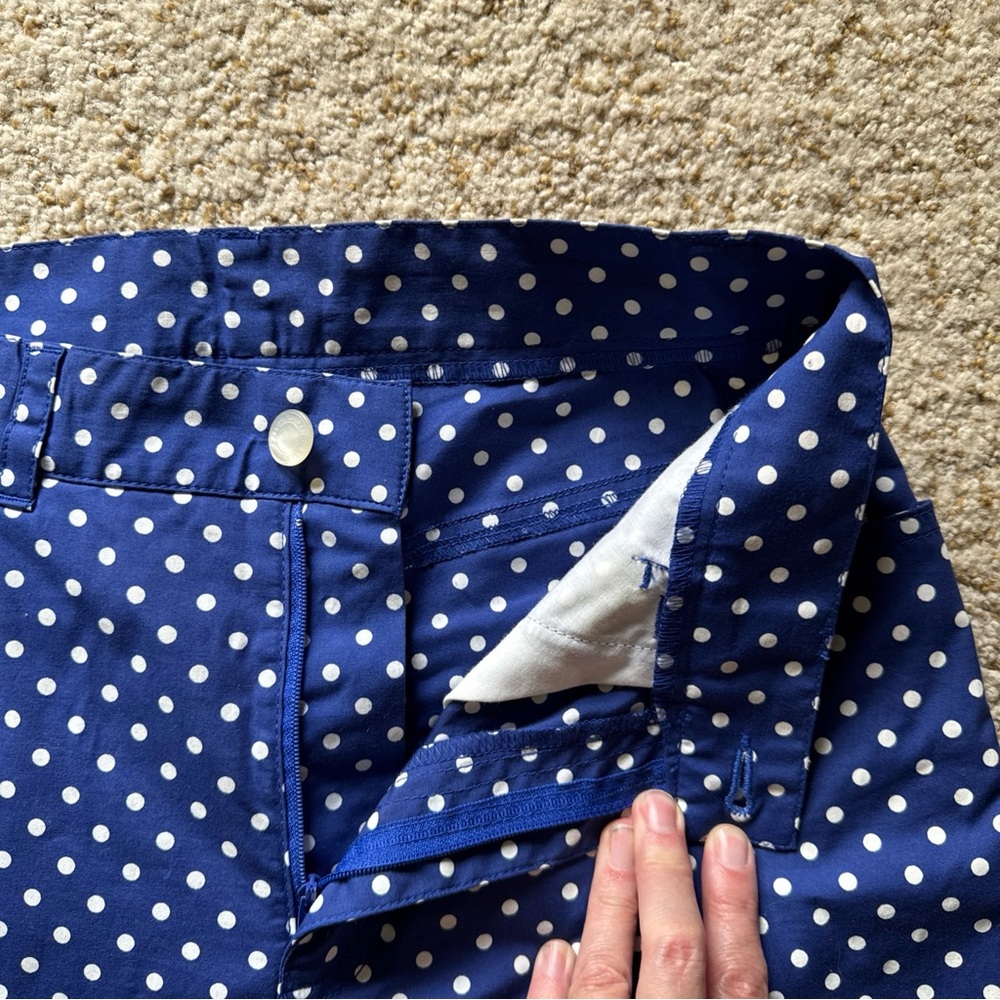 Lauren Jeans Co. Ralph Lauren Size 4 Royal Blue White Polka Dot Capri Pants - Picture 2 of 8